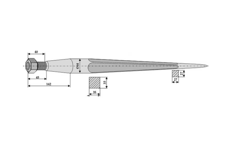 Läs mer om Balspjut, M28 x 1,5. 810 mm